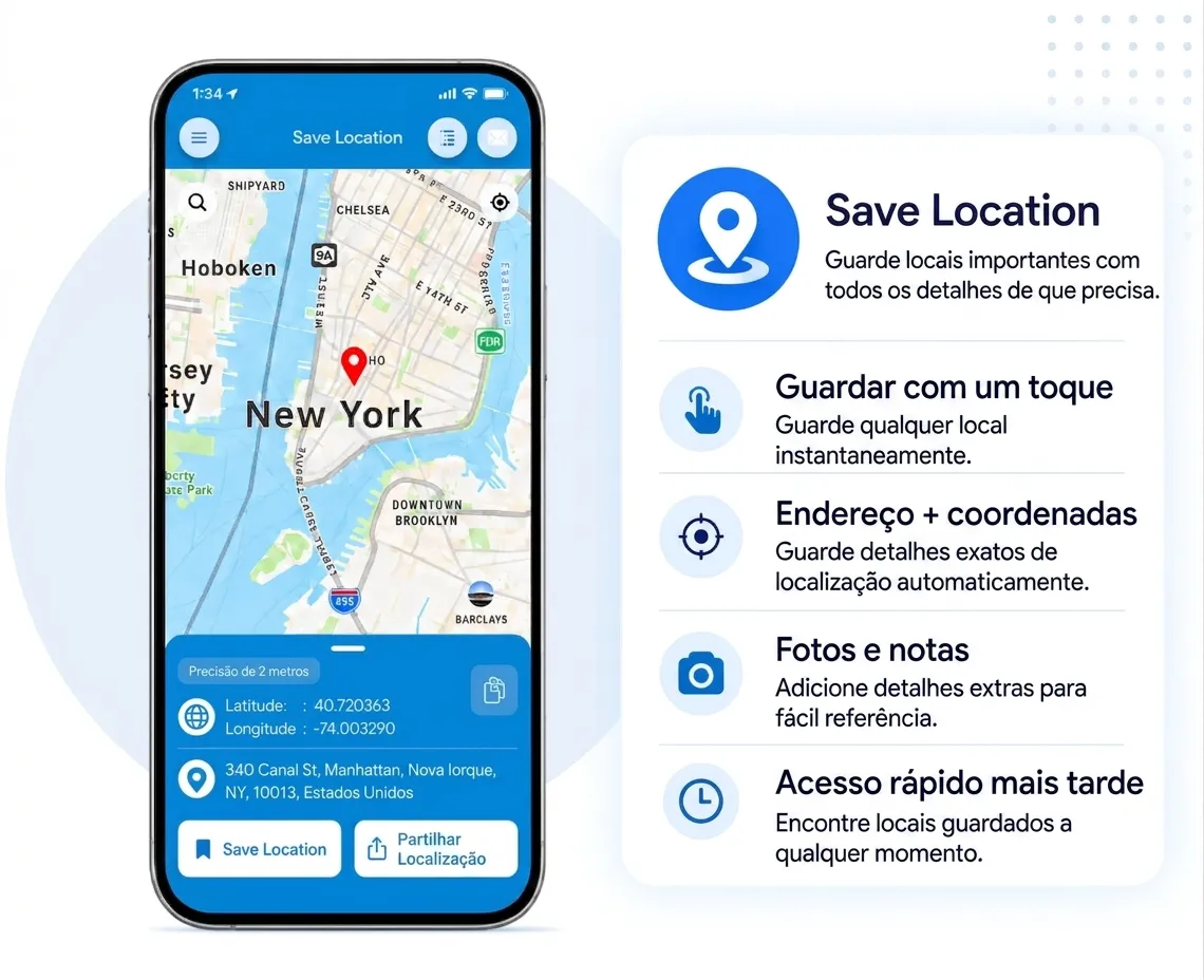 save location gps application 1 pt pt